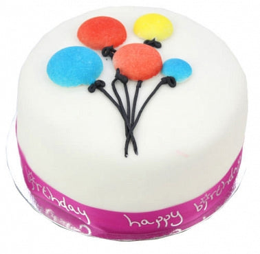 Balloons Celebrations cake to UK