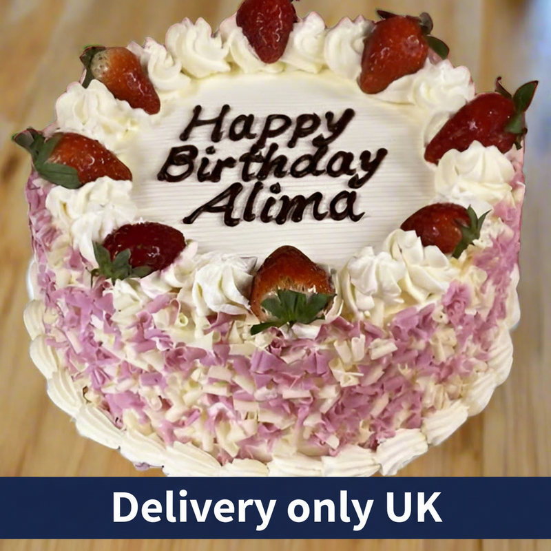 Fruit Topping Chocolate Curls Cake - UK