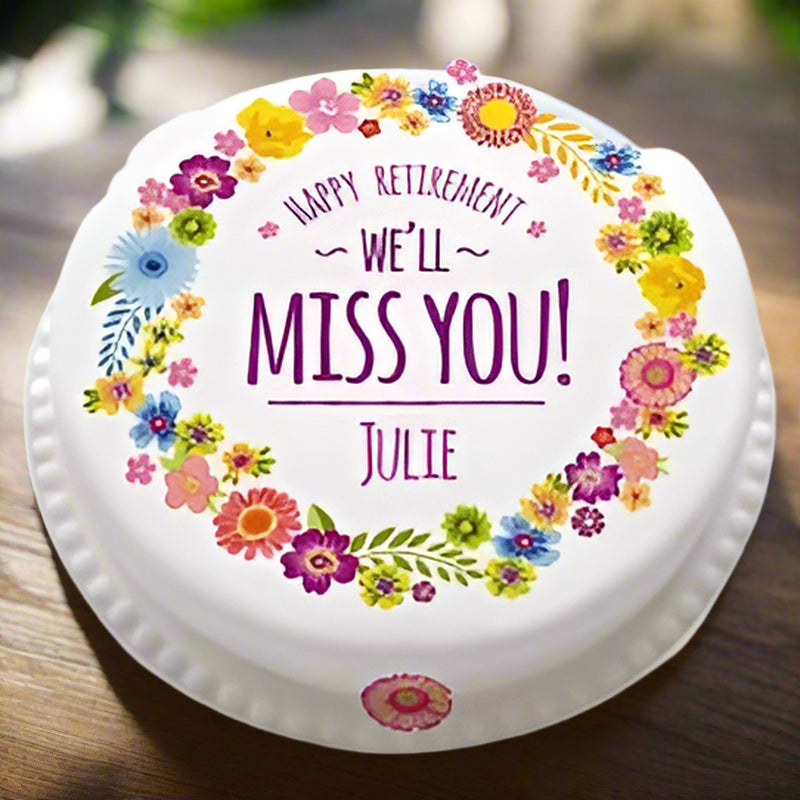 Happy Retirement theme cake - India