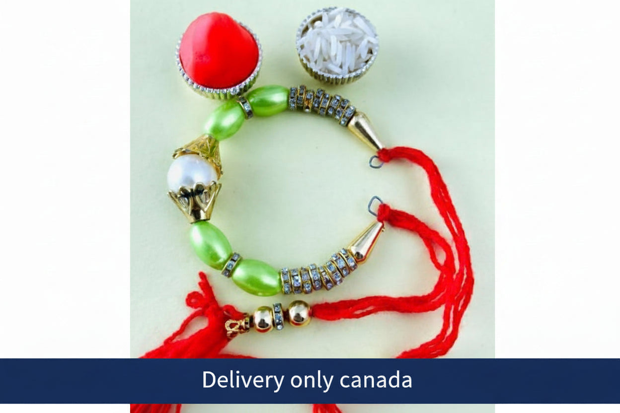 Green Color Bracelet Rakhi – delivery in Canada