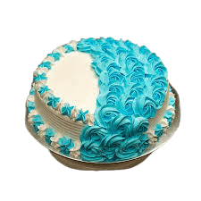 Blue Rosette Heart Celebration Cake - India