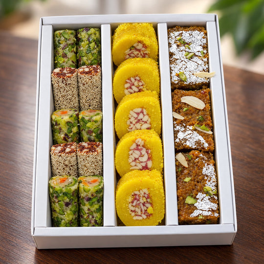 Dry Fruit Roll, Dry Fruit Bathesa, Anjeer Kalakand 500gm sweets – India