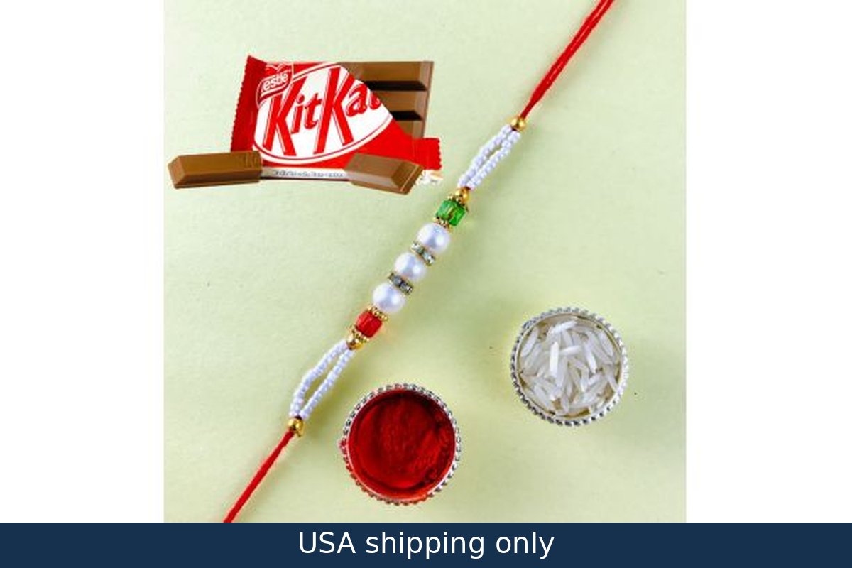 Pearls Rakhi with Kit Kat – delivery in USA