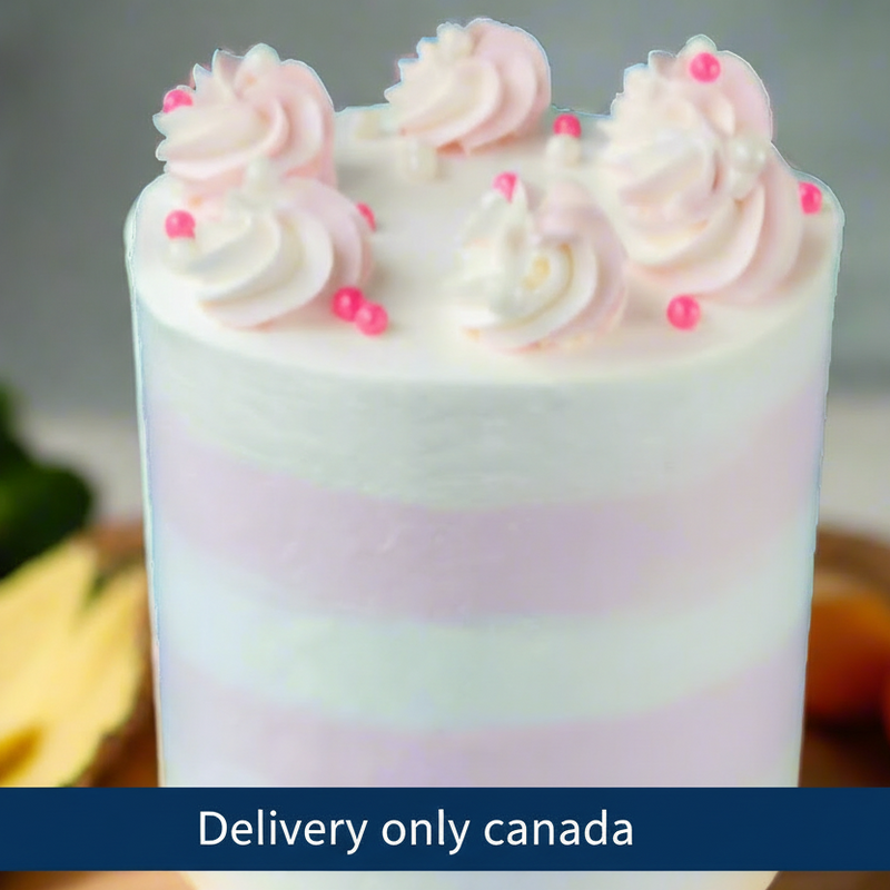 Pink Candy Striped Cake - Vancouver
