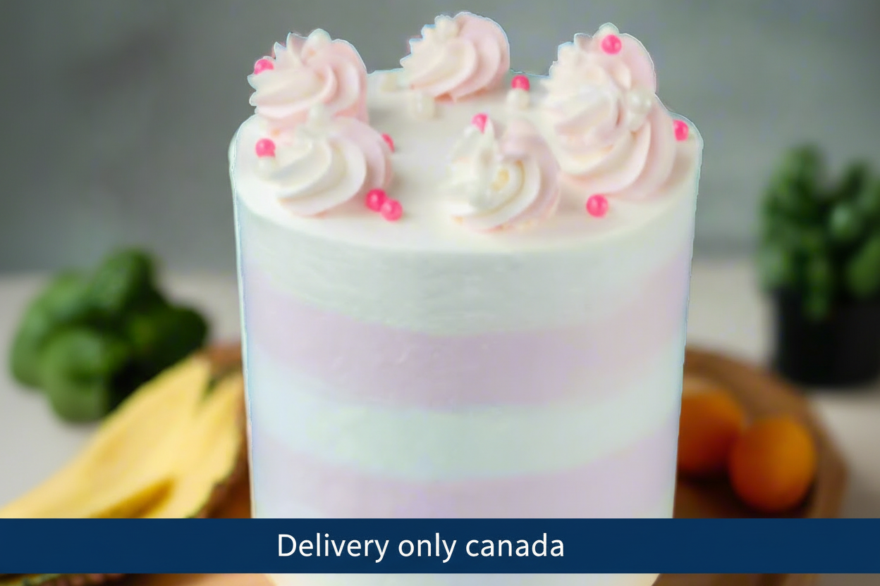 Pink Candy Striped Cake – delivery in Canada