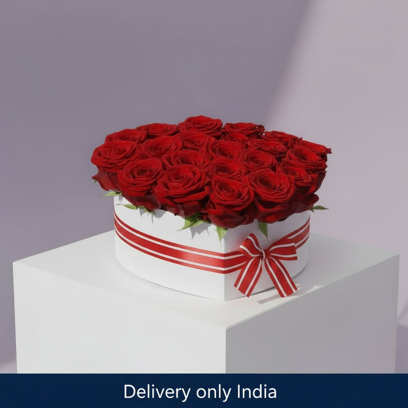 Roses in a Heart Shaped Box - India