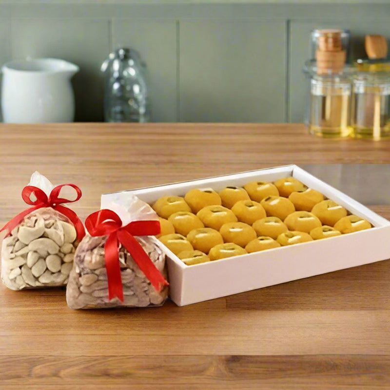 Laddu and Dry Fruits Combo Gift Pack - India