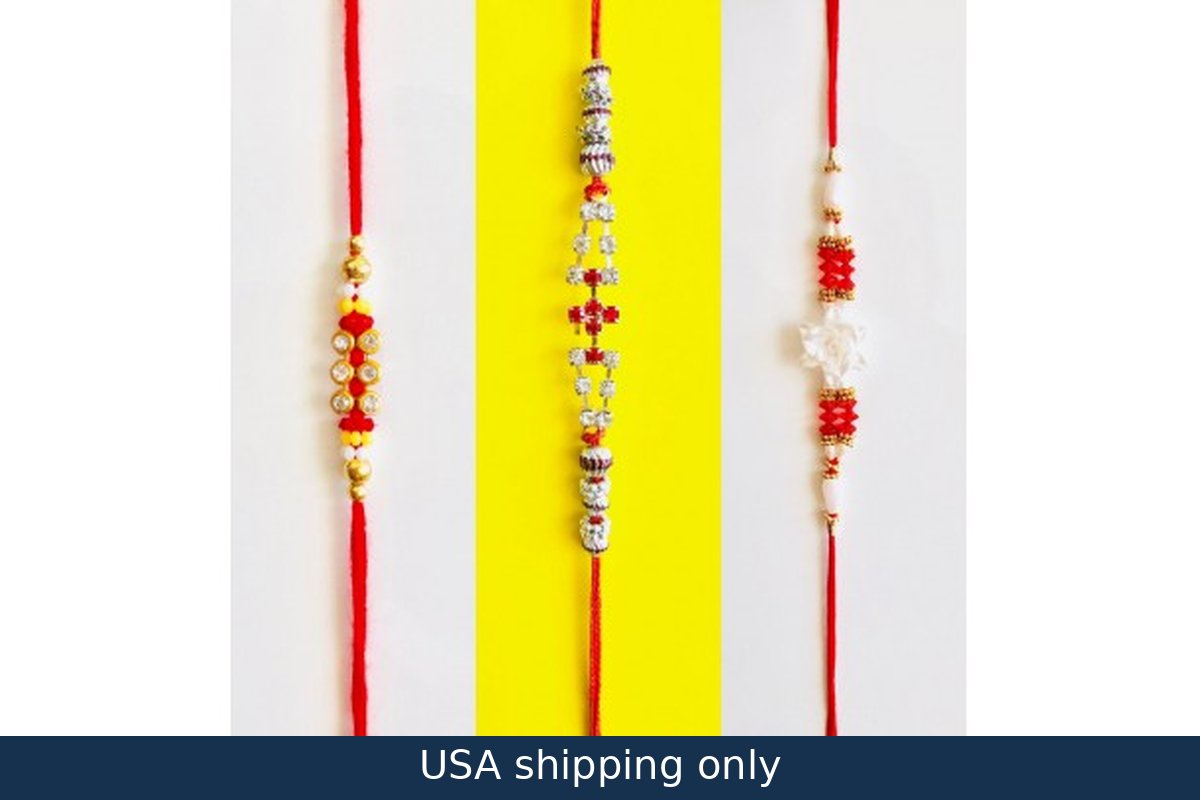 Three designer Rakhi – delivery in USA