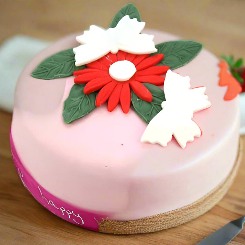 BIRTHDAY BUTTERFLY FLOWERS CAKE to UK