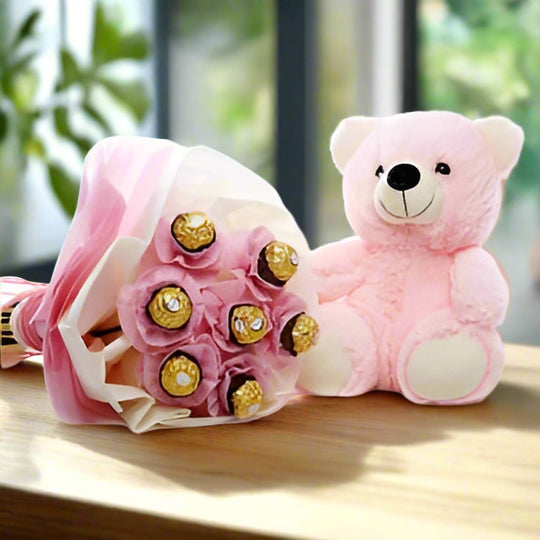 Ferrero Bouquet and Teddy – India