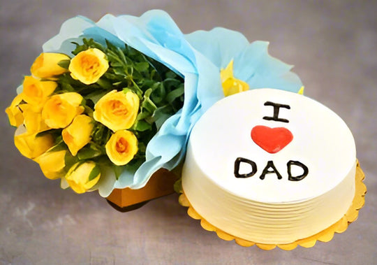 Yellow Roses Bunch and Butter Scotch Cake – India